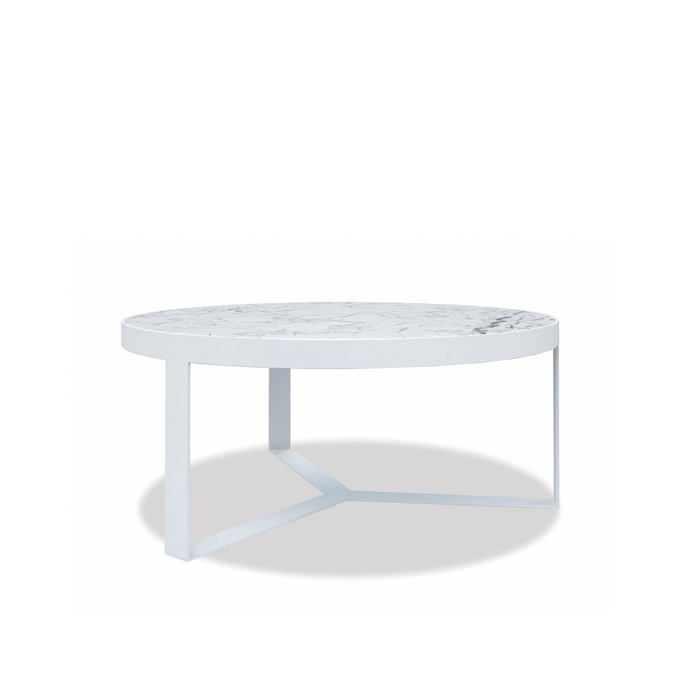 Download 38" Honed Carrara Round Coffee Table PDF